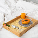 Bandeja Decorativa em Bambu com Palhinha Artesanal